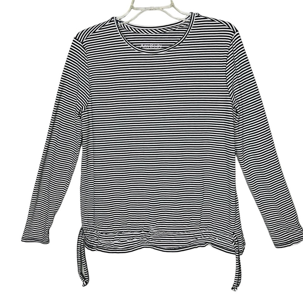 AnyBody Stripped Long Sleeve Pullover